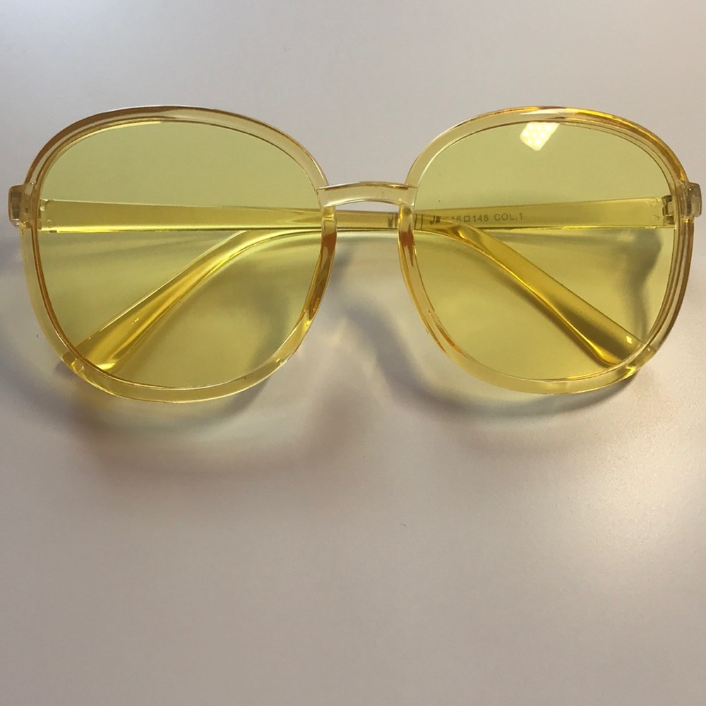 yellow oversized sunglasses
